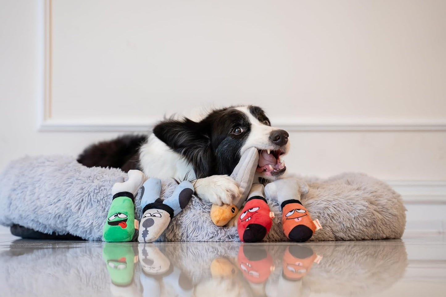 Squeaky Dog Plush Toy, Tools Bite_Stick Collection, 8", for Small and Medium Dogs (5 in 1, Small)