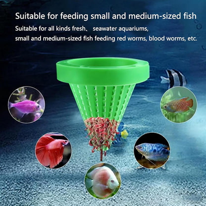 Fish Tank Feeding Cup - Suction Cup Worm Bowl Feeder, Compact Aquarium Feeding Dish, Safe, Convenient Fish Food Bowl, Ideal for Living Room Tabletop Entryway Bedroom Home