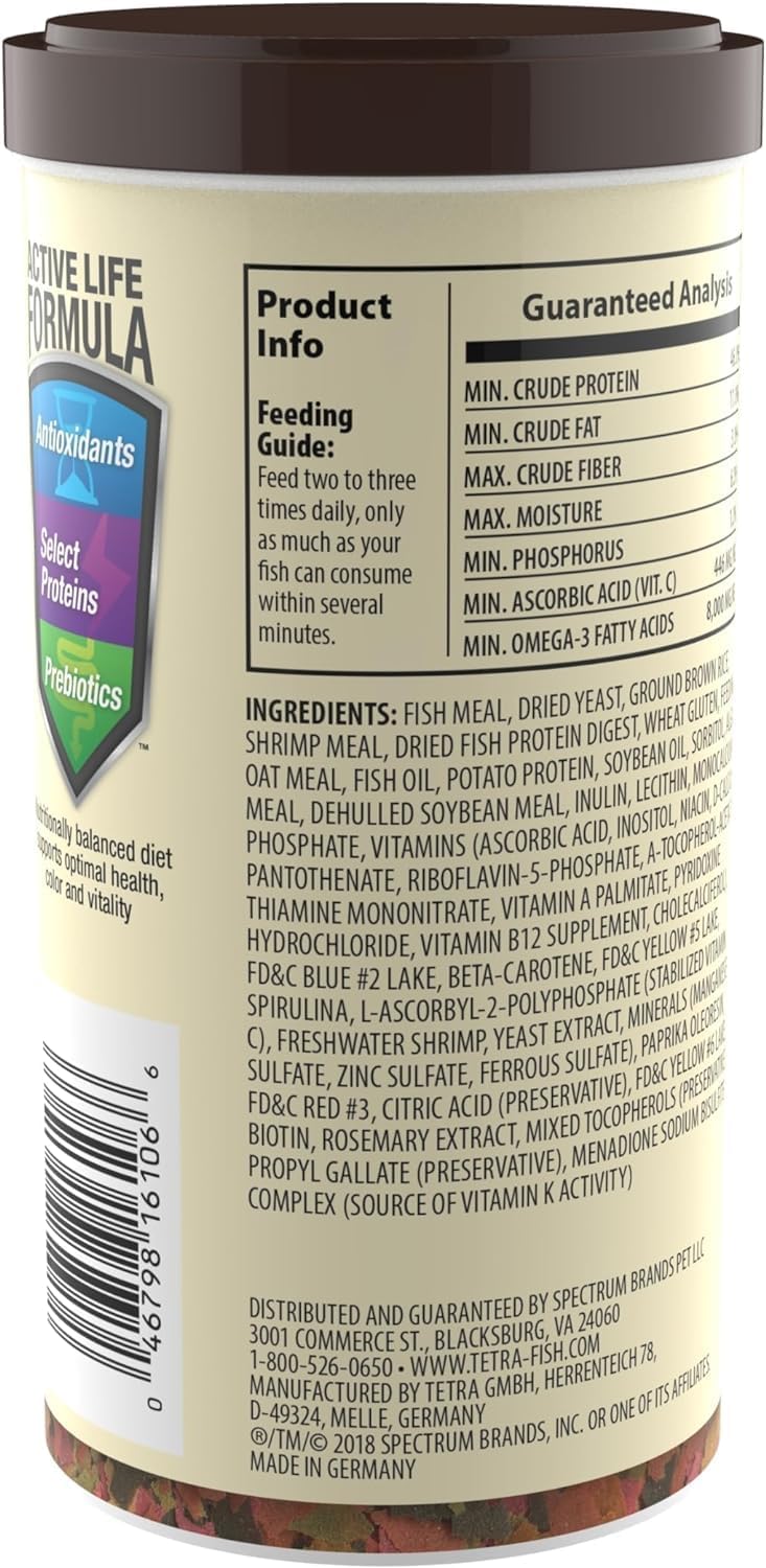 TetraMin Nutritionally Balanced Tropical Flake Food for Tropical Fish, 7.06 oz (pack of 1)