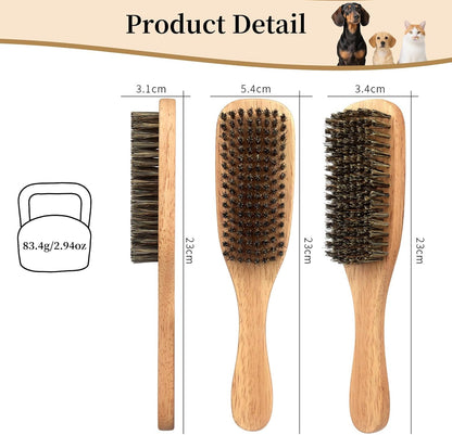 Soft Boar Bristle Dog Brush for Short Haired, Gentle Deshedding & Grooming Tool, Ideal Pet Hair Brush, Puppy Essentials for Grooming and Shedding, Small and Large