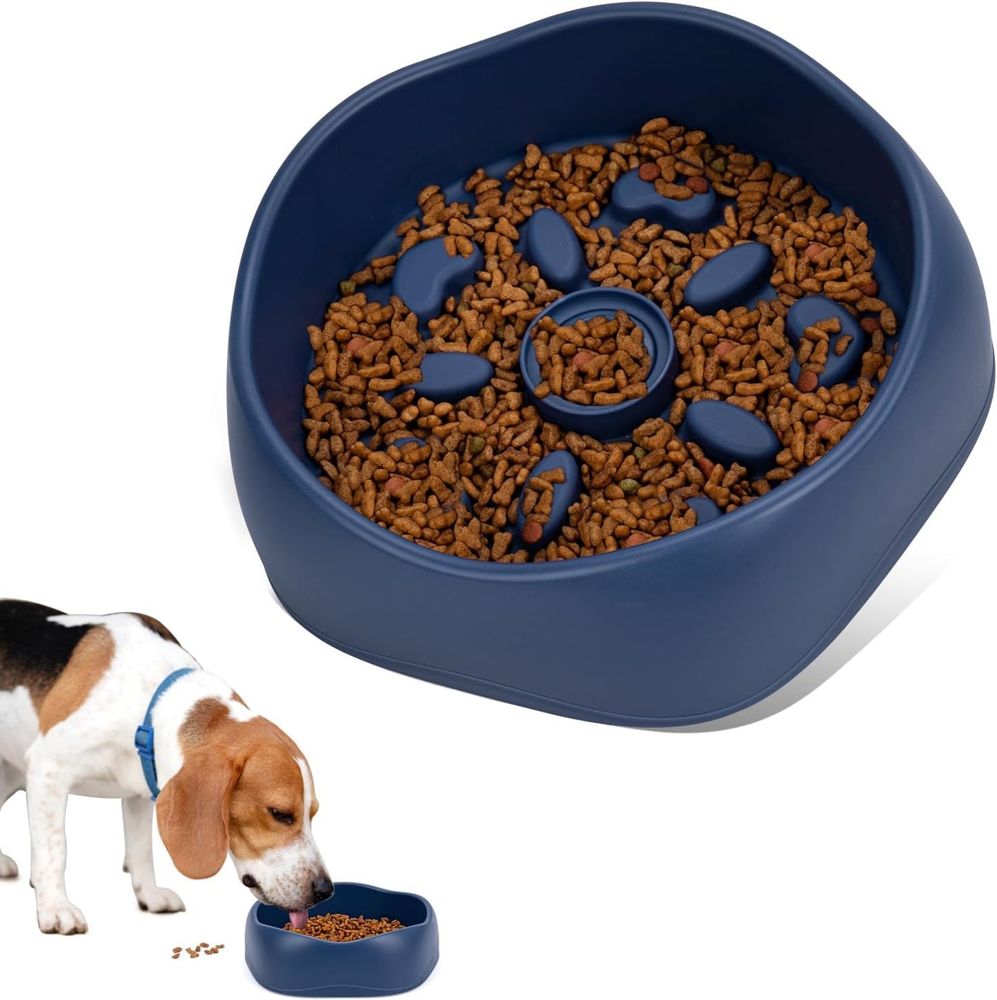 Interactive Pet Puzzle Slow Feeder Bowl - Innovative Rotating Design, Anti-Gulping, Promotes Digestion & Mental Stimulation, Non-Slip Food Dispenser for Small & Medium Dogs & Cats (Yellow & Green)