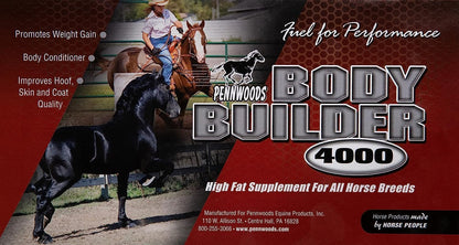 Pennwoods Body Builder 4000, Horse Weight Gain Supplement, High Fat and Energy Horse Weight Builder with Body Conditioning Horse Vitamins, Improves Hoof Quality - 25 LB Bag
