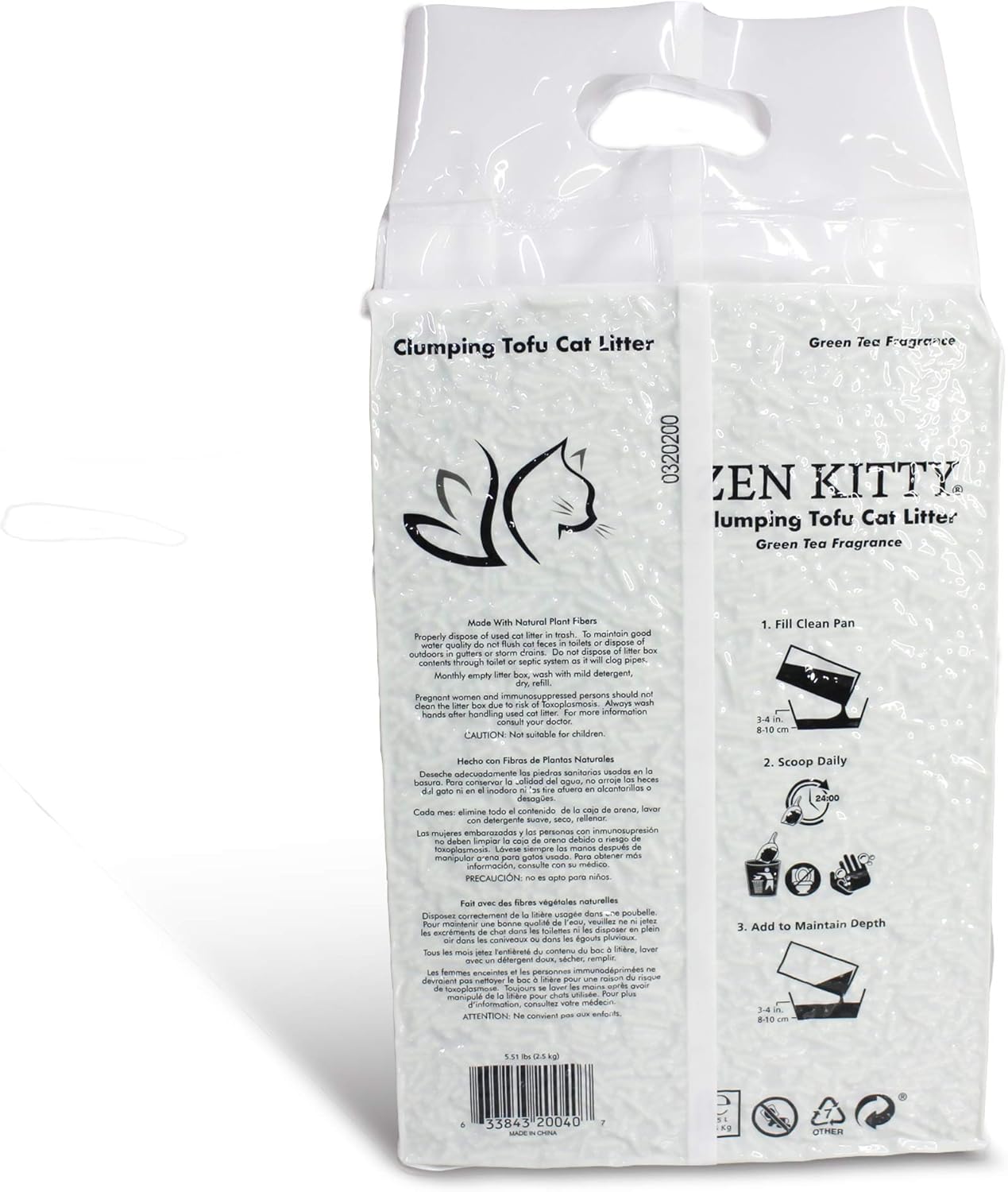 ZenKitty Clumping Tofu Cat Litter Green Tea Fragrance (20040)