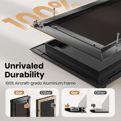 All Aluminum Dog Door for Exterior Door, Large Doggy Door, Heavy Duty Pet Door, Double Magnetic Flaps, Thermal Tnsulation, Energy Efficient, Sliding Lock Panel (Pets Up to 110Lb).