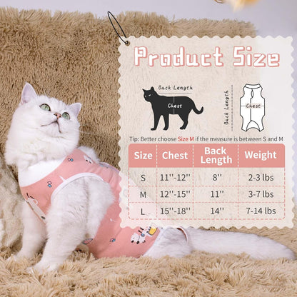 2 Pack Cat Spay Recovery Suit Female, Breathable Cat Onesie for Cats After Surgery Female, Kitten Surgery Recovery Suit for Abdominal Wounds