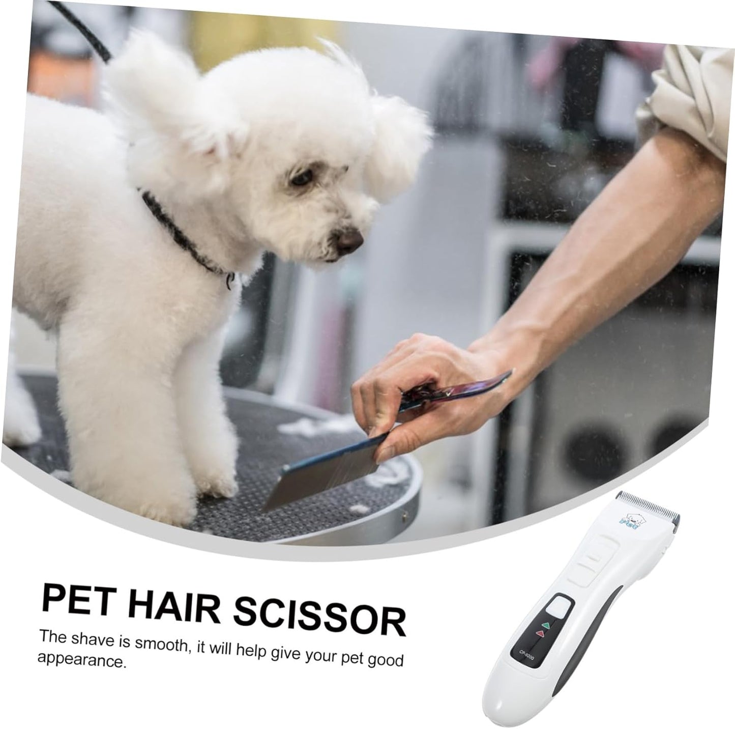 Hemoton Electric Pet Hair Clipper for Dogs Cats Rechargeable Grooming Tool Safe Hair Trimmer with Cleaning Brush and Position Comb Accessories for Pet Grooming at Home