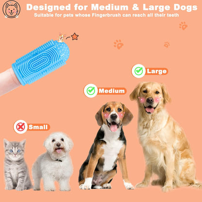 Dog Toothbrush Finger Toothbrush Dogs Tooth Brushing Kit 4Pack Dogs Finger Toothbrushes for Dog Teeth Cleaning& Dental Care Doges Tooth Brush Pet Toothbrush