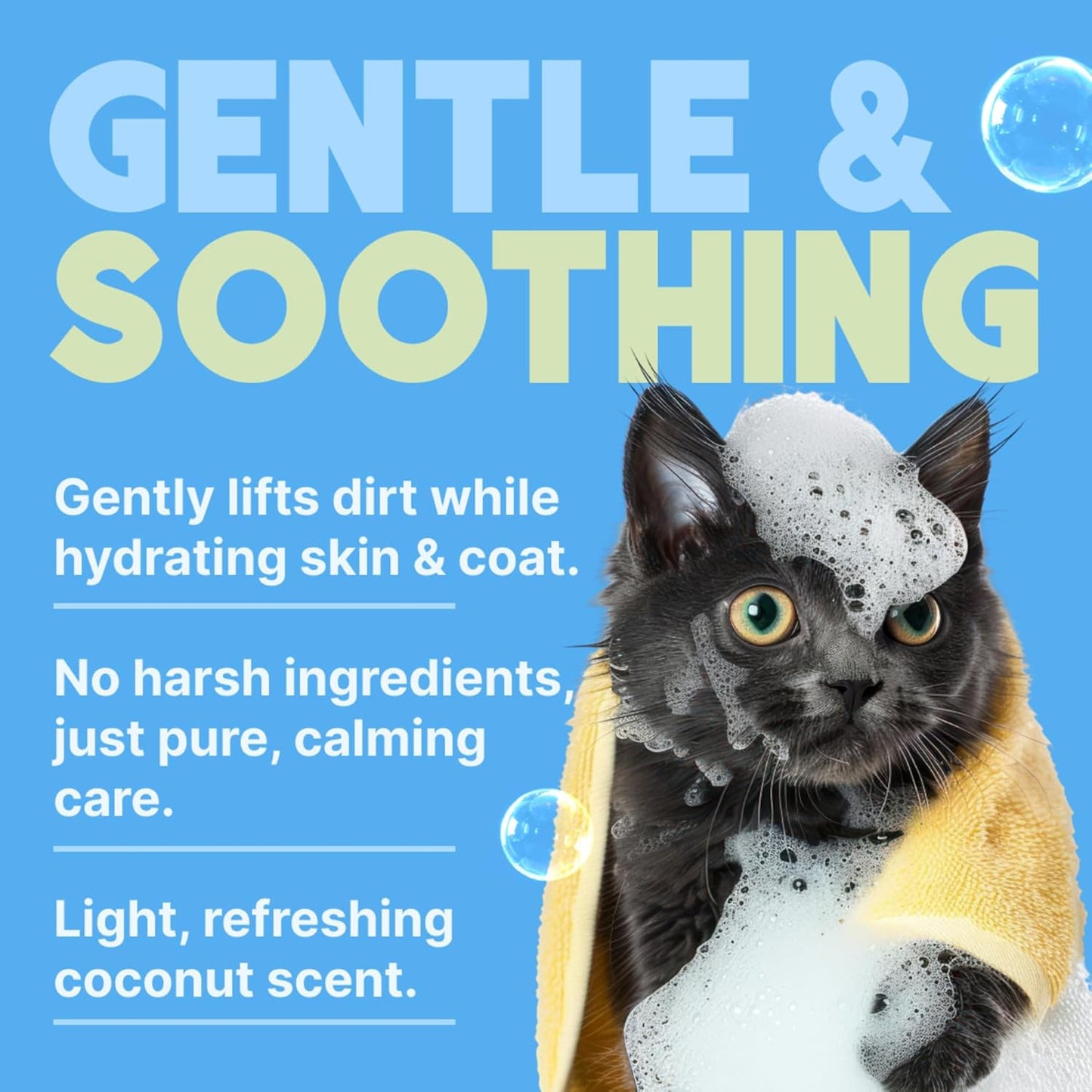 TropiClean Gentle Kitten & Cat Shampoo, Pet Shampoo for Allergies & Sensitive Skin, Made in USA, Gentle Coconut Scent, Safe for Puppies & Dogs, 12oz.