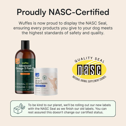 Wuffes 23-in-1 Multivitamin and Advanced Omega 3 Fish Oil Bundle for Small and Medium Dogs