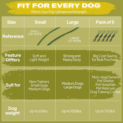 Fida Durable Slip Lead, 6 FT x 1/2" Heavy Duty Loop Leash, Comfortable Strong Rope for Large, Medium Dogs, No Pull Pet Training with Highly Reflective, Green