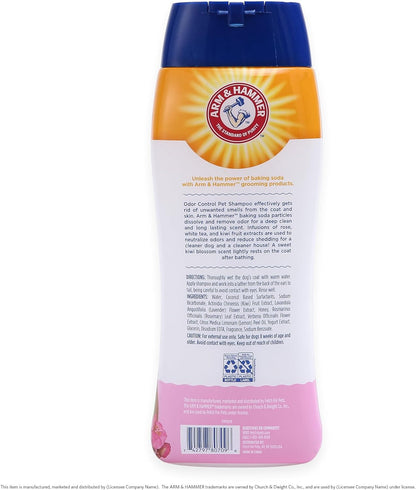Arm & Hammer Deodorizing Dog Shampoo for Smelly Dogs & Puppies with Baking Soda, Moisturizing Dog Shampoo for Sensitive Skin - Dog Odor Shampoo - Kiwi Blossom Scent, 20 Fl Oz