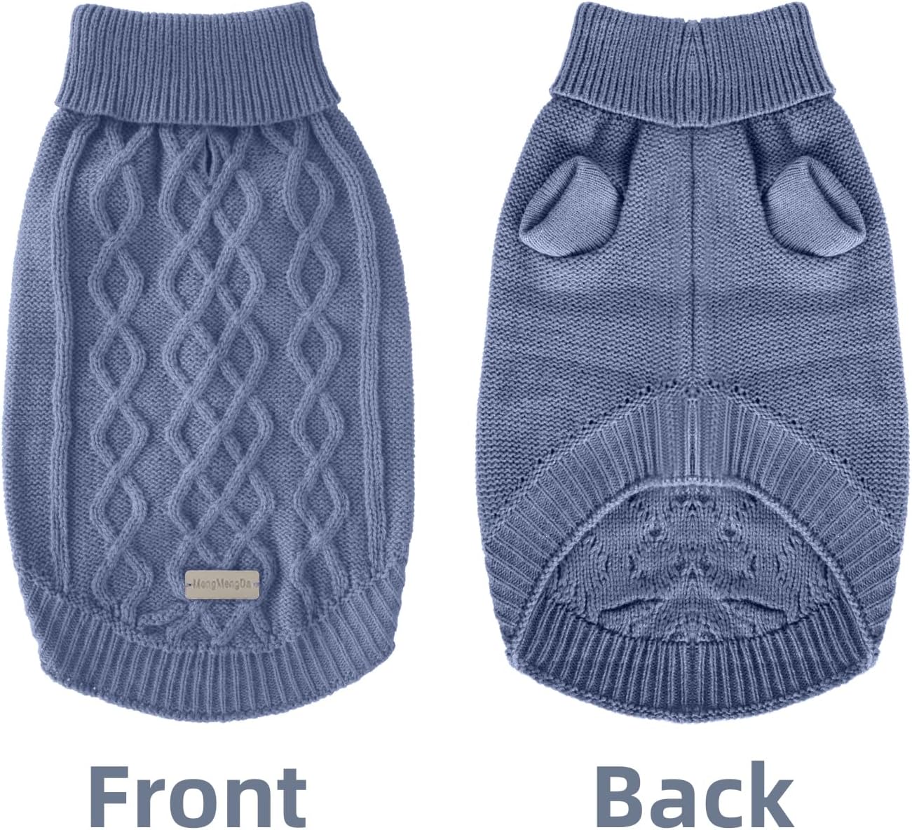 Small Dog Warm Winter Sweater MengMengDa Pet Clothes Puppy Knitwear for Small to Medium Breeds Dog Outfits (Dark Blue M)