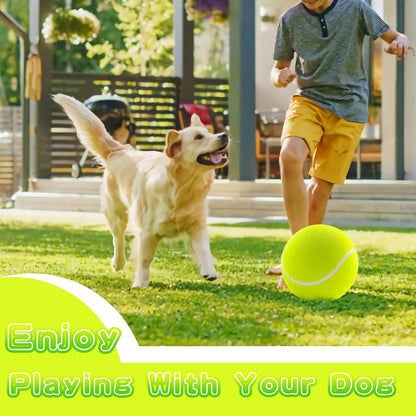 Big Tennis Ball for Dogs, Giant Dog Tennis Ball Toy Large Outdoor Sports Gift for Small Medium Large Dog (Yellow, 9.5 inch)