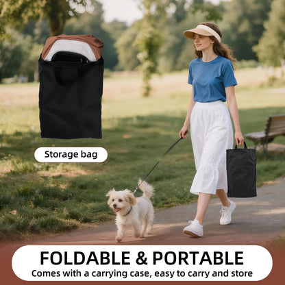 Foldable Portable Pet Playpen with Feeding Bowls, Indoor Outdoor Pet Tent for Dogs Cats Rabbits Chickens, Travel Camping Pet Enclosure(Brown)