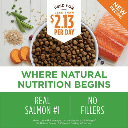 Instinct Be Natural, Natural Dry Dog Food, Raw Coated Kibble - Real Salmon & Brown Rice, 4.5 lb. Bag