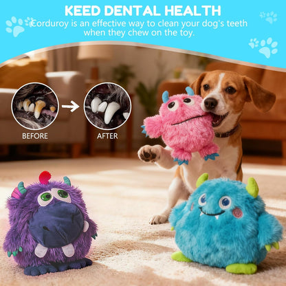 Dog Squeaky Toys 3 Pack, Plush Dog Toy Pack for Puppy (Medium, Monster)