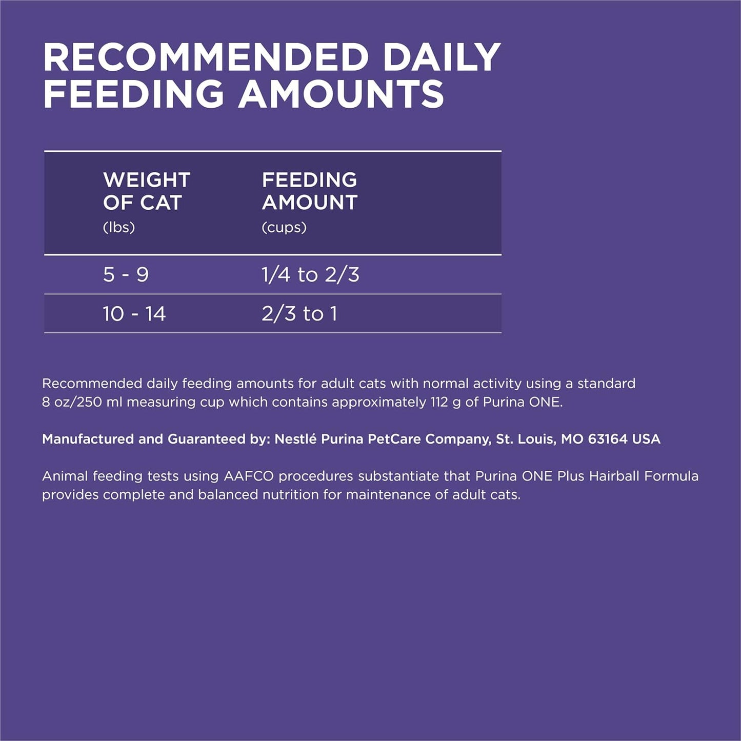 Purina ONE Natural Cat Food for Hairball Control, +PLUS Hairball Formula - 22 lb. Bag