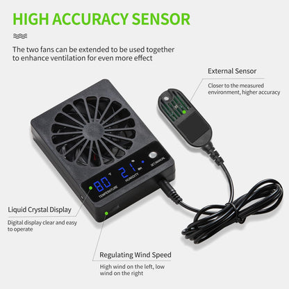 Reptile Fan,Humidity Fan,Dehumidifier for Rainforest Terrarium Vivarium, Improving Air Circulation for Amphibians, Reptiles, and Snakes