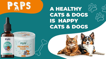 Calcium Liquid for Dogs & Cats - Multivitamin for Dog - Calcium for Dogs - Fortified Vitamins A, C & D - Bone & Teeth Health, Immune Support, and Overall Pet Wellness – 2 Fl. Oz.