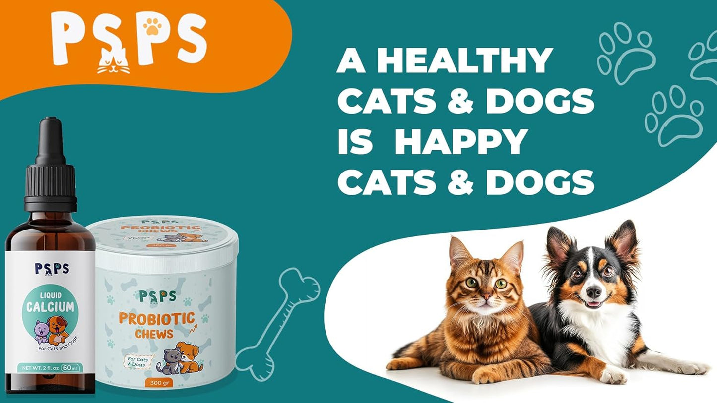 Calcium Liquid for Dogs & Cats - Multivitamin for Dog - Calcium for Dogs - Fortified Vitamins A, C & D - Bone & Teeth Health, Immune Support, and Overall Pet Wellness – 2 Fl. Oz.