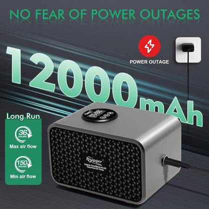 hygger Rechargeable Battery Powered Aquarium Air Pump with Large Capacity, Quite Fish Tank Air Pump with LED Display, Adjustable Mode/Flow, Fish Tank Bubbler Aerator for Power Outages and Fishing