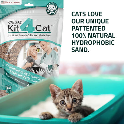 KIT4CAT 2lb Hydrophobic Litter Sand Cat Urine Sample Collection Kit (3 x 11oz Bags)
