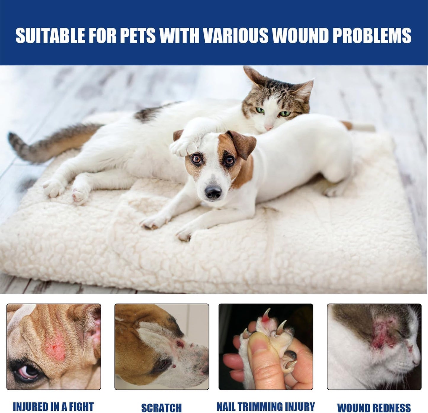 JoanofArc Pet Dog Wound Care Hydro Gel&Dog Hot Spot Gel -Cat Healing Aid for Wounds,Helps with Cuts,Bites,Ulcers & Burns,Relieves Skin Allergies& Itchy Skin,Dog First Aid Kits, 20ml x 2 Pack