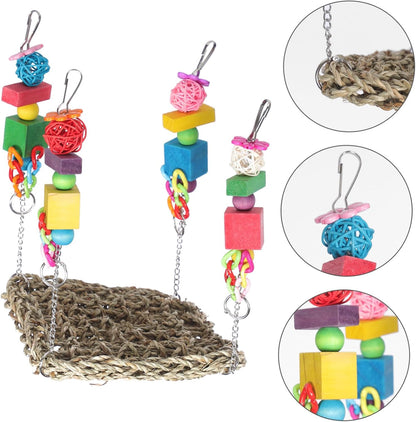 Parrot Swing Toy Bird Toys for Cage Parrot Hammock Nest Bed Bird Resting Nest