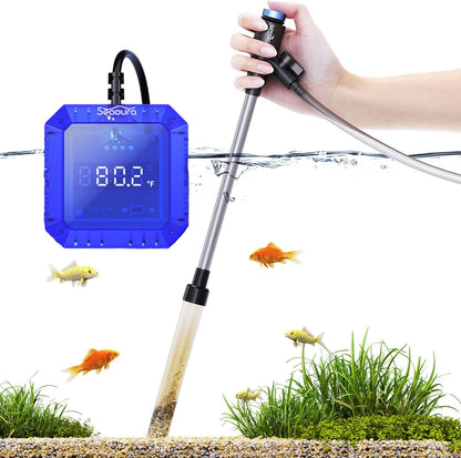 SEAOURA Aquarium Vacuum Cleaner & Aquarium Thermometer