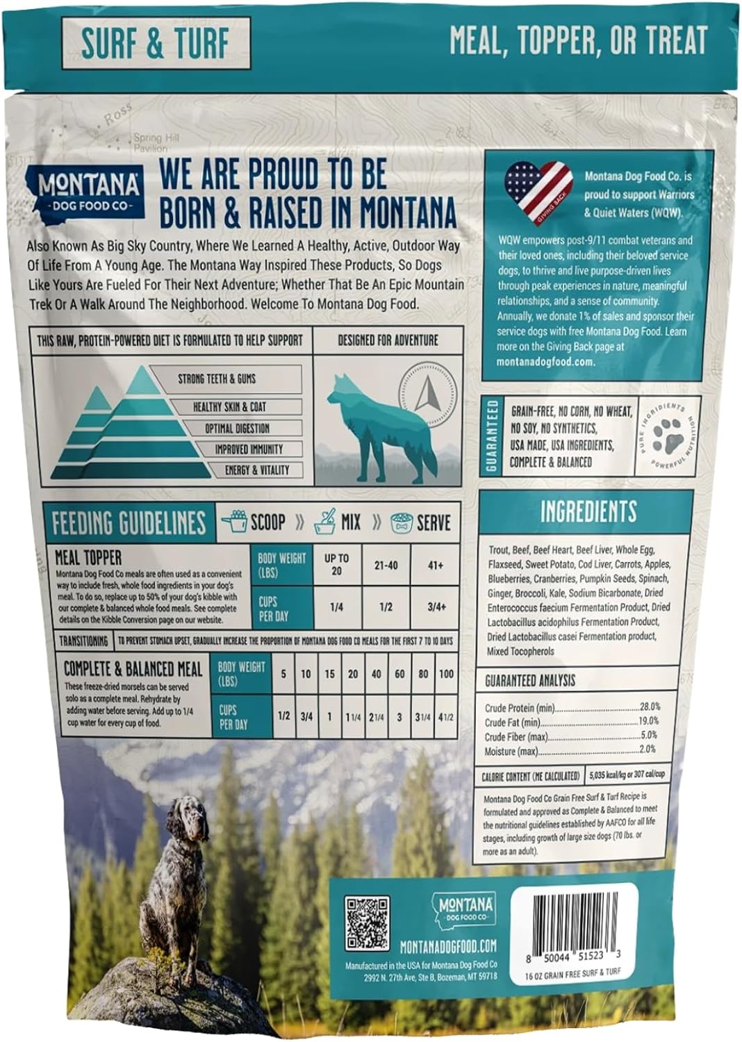Adventure Fuel Freeze-Dried Raw Grain-Free Dog Food: 3 Pack- 16 oz
