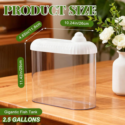 2.5 Gallon Plastic Aquaponic Fish Tank Large Bowl Shatterproof with Clear Clarity for Terrarium, Flower Vase Centerpiece GIF