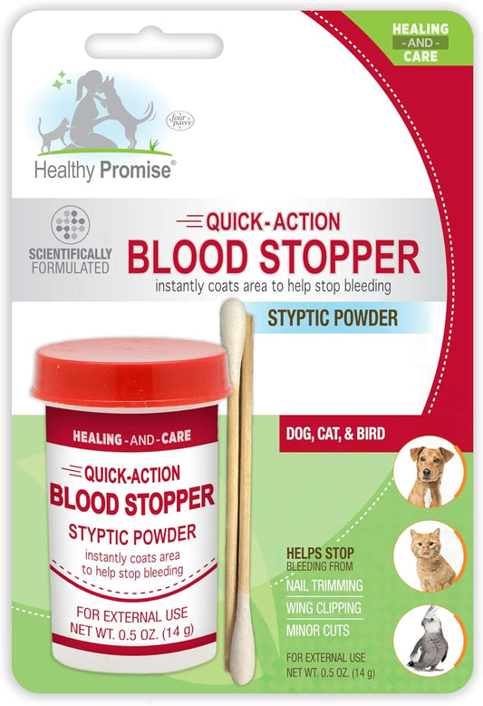 Four Paws Healthy Promise Quick Action Blood Stopper Styptic Powder for Dogs & Cats, 0.5 Ounces (Pack of 1)
