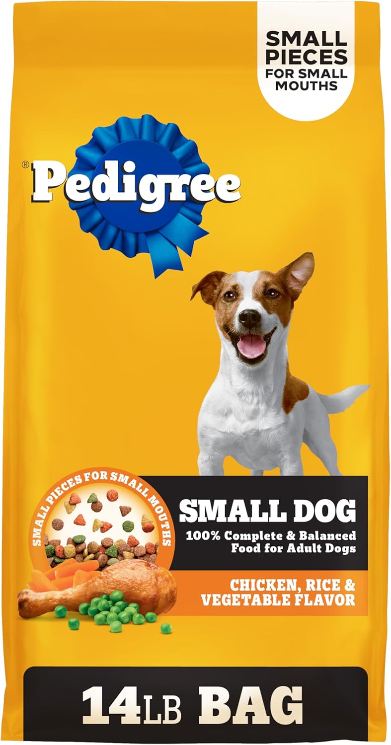 Pedigree Adult Small Dog Dry Dog Food, Roasted Chicken and Vegetable Flavor, 14 lb. Bag