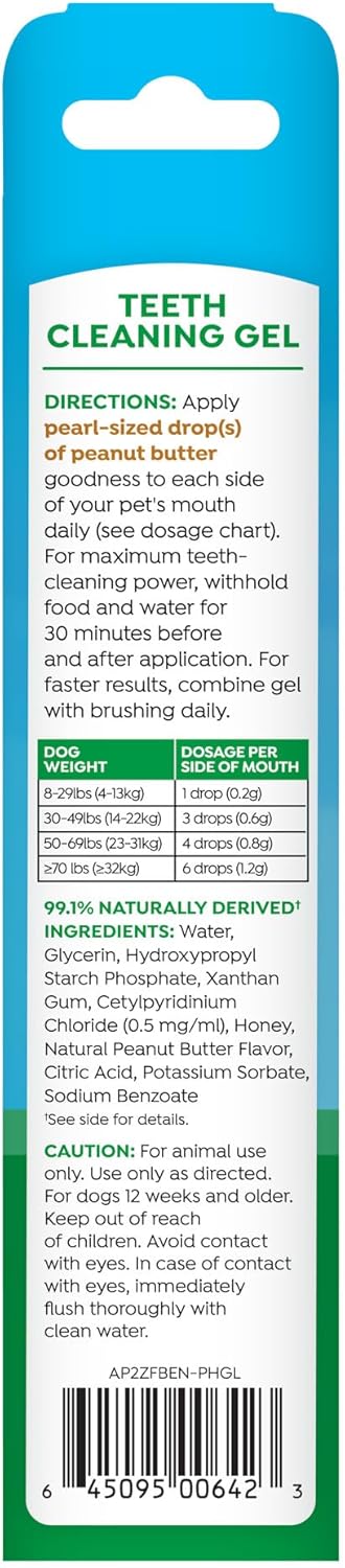 TropiClean Fresh Breath - Dog Toothpaste - Dog Teeth Cleaning Peanut Butter & Honey Flavor - Freshens Breath and Cleans Teeth - 2oz