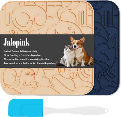 Lick Mat for Dogs & Cats,Dog Lick Mat with Suction Cups for Anxiety Relief, Slow Feeder Dog Licking mat, Puppy Lick mat for Bath Time, Grooming & Training 2 Pack
