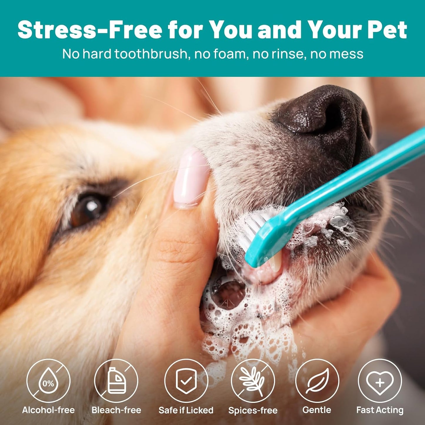 Teeth Cleaning Wipes for Dogs & Cats, Dog Finger Toothbrush Wipes, Dog Dental Care Finger Wipes, Dog Tooth Brushing Kit, Remove Plaque & Tartar Buildup, Fresh Breath (50 PCS, Unscented)