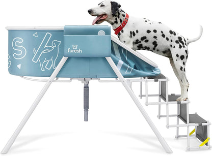 Furesh Big Dipper Dog Bath Tub with Stairs, Elevated Portable Foldable Wash Station with Steps for Bathing, Shower and Grooming, Indoor, Outdoor, for Medium to Large Size Dogs