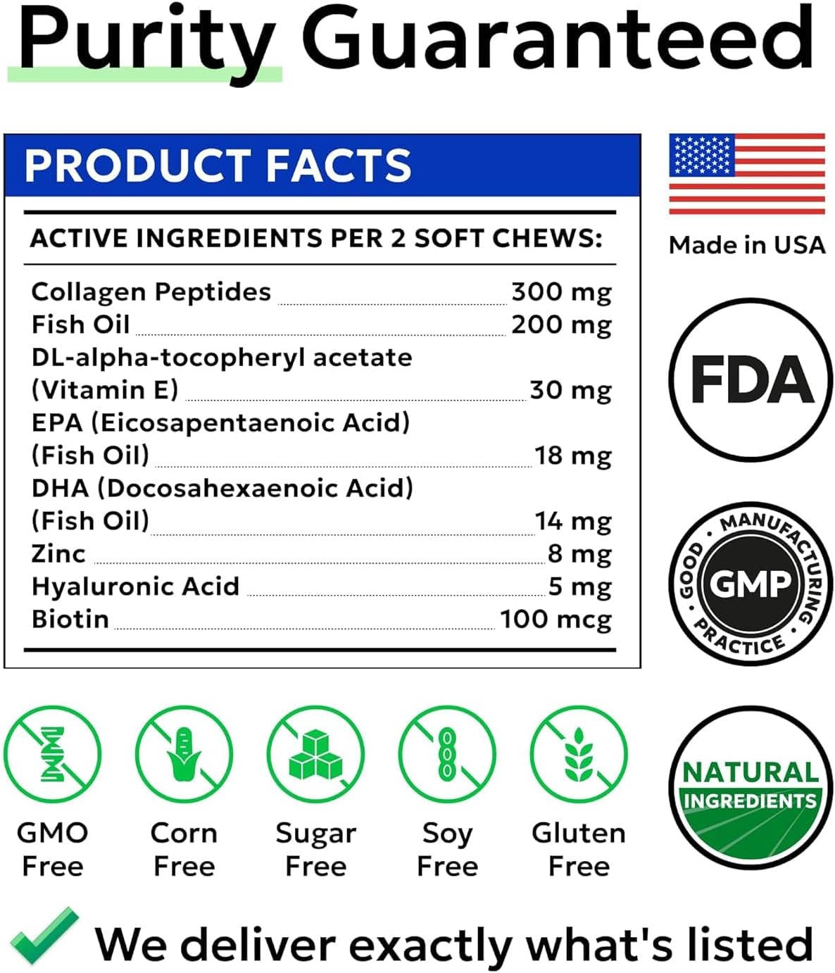 BARK&SPARK Advanced Omega-3 Collagen for Dogs - 180 Salmon & Fish Oil Treats for Dog Shedding, Skin Allergy Chews, Itch Relief, Hot Spots Treatment - Joints, Skin & Coat Supplement,EPA&DHA Fatty Acids