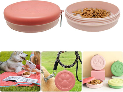 Travel Dogs Bowls for Small Size Pet Portable Dog Food Bowl Water Cup Cats Bowl Dish with Lid Cover for Camping Parking Dog Bowls with Lid