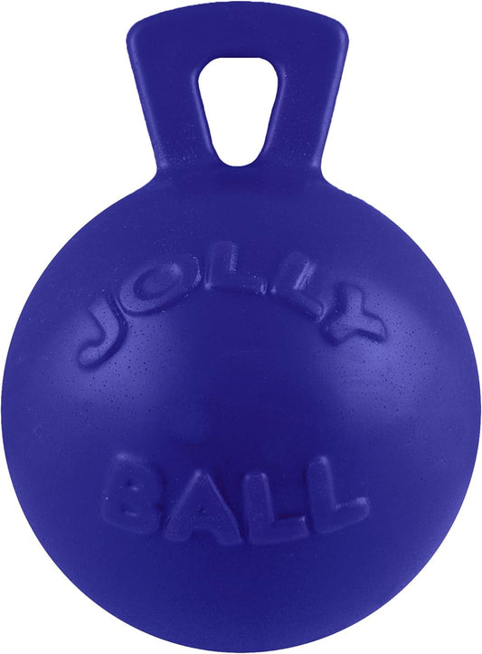 Jolly Pets Tug-n-Toss Dog Toy Ball with Handle, 8 Inches/Large, Blue