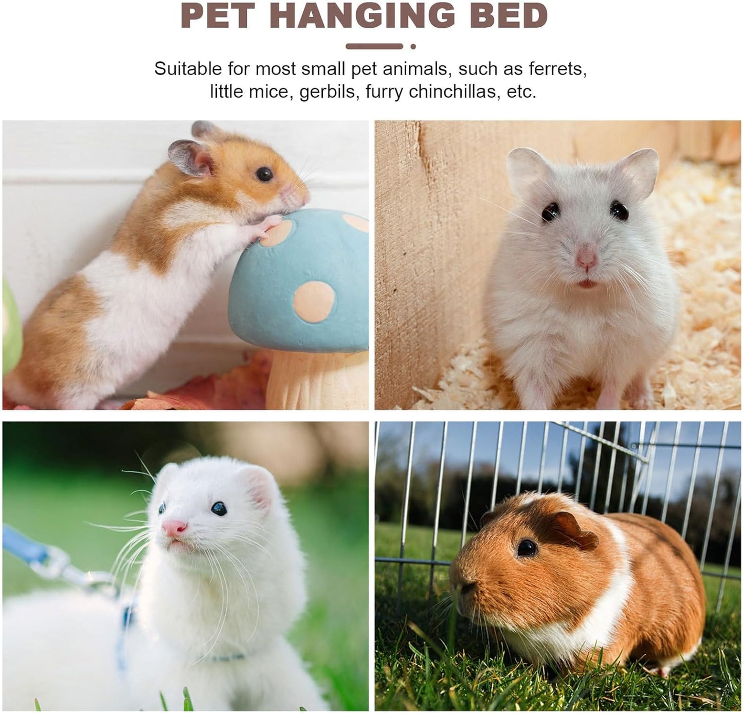 Sugar Glider Hanging Nest and Hamster Tunnel Bed, Warm Soft Hanging Hammock for Small Pets, Pink L Size, Comfortable Sleeping Hideout for Hamsters, Squirrels, and Sugar Gliders