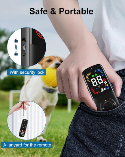 Jugbow Dog Skock Collar woth Remote - 4000FT Dog Training Collar with 4 Training Modes, IPX7 Waterproof E-Collar with Security Lock, Rechargeable e-Collars for Large Medium Small Dogs 10-120lbs