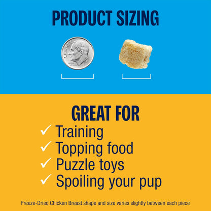 Muenster New Freeze Dried 100% Chicken Bites - Only One Ingredient Raw Chicken Freeze Dried for a Healthy and Delicous Treat. 3 Ounce (Pack of 1)