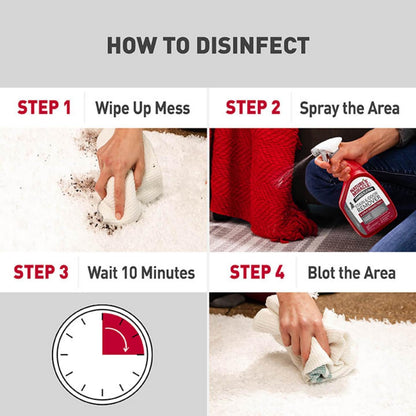 Nature's Miracle Advanced Platinum Stain and Odor Remover and Virus Disinfectant 32 Ounces, Eliminates Tough Dog Messes (Pack of 2)