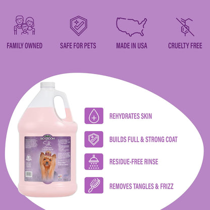 Bio-Groom Super Whitening Dog Shampoo + Silk Creme Rinse Conditioner - Dog & Pet Bathing Supplies, Hair Detangler, Puppy Wash, Grooming Supplies, Cruelty-Free - 1 Gallon Each (Pack of 2)