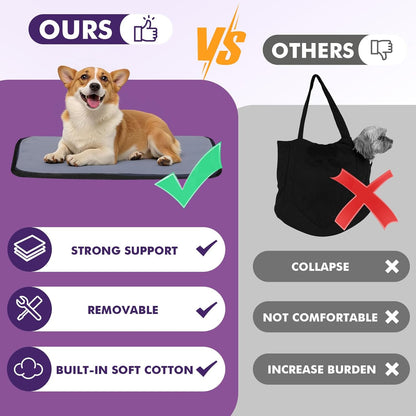 Pawaboo Dog Purse Carrier for Small Dogs with Pocket, Lightweight Dogs and Puppies Tote Bag Carrier, Dog Carriers Soft Sided for Puppy Cat Rabbit, Shopping Travel Puppy Carriers Under 11 LBS, Black