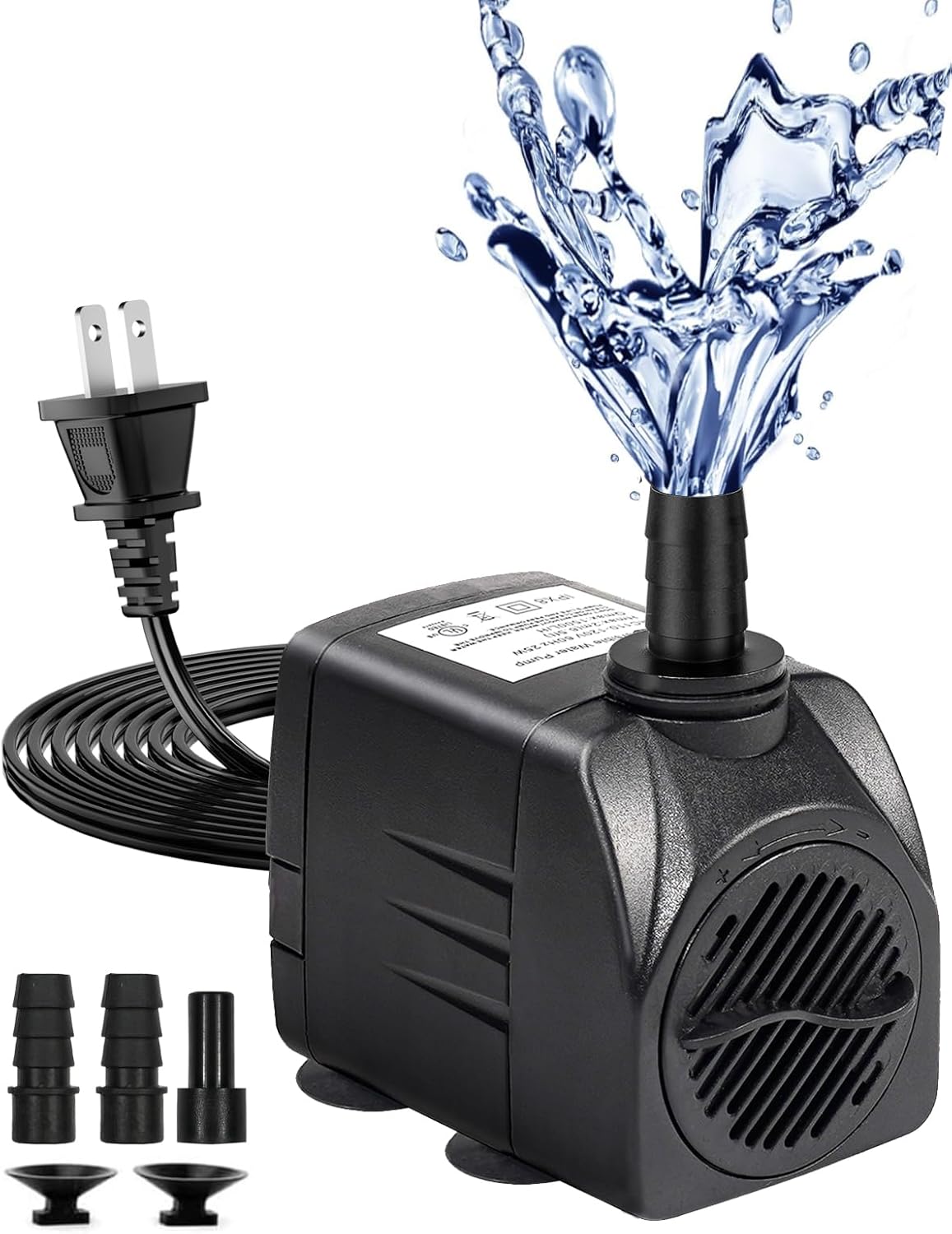 Fountain Pump, 220GPH Submersible Water Pump Outdoor, Ultra Quiet Water Fountain Pump for Pond Waterfall, Fish Tank, Aquarium, Hydroponics