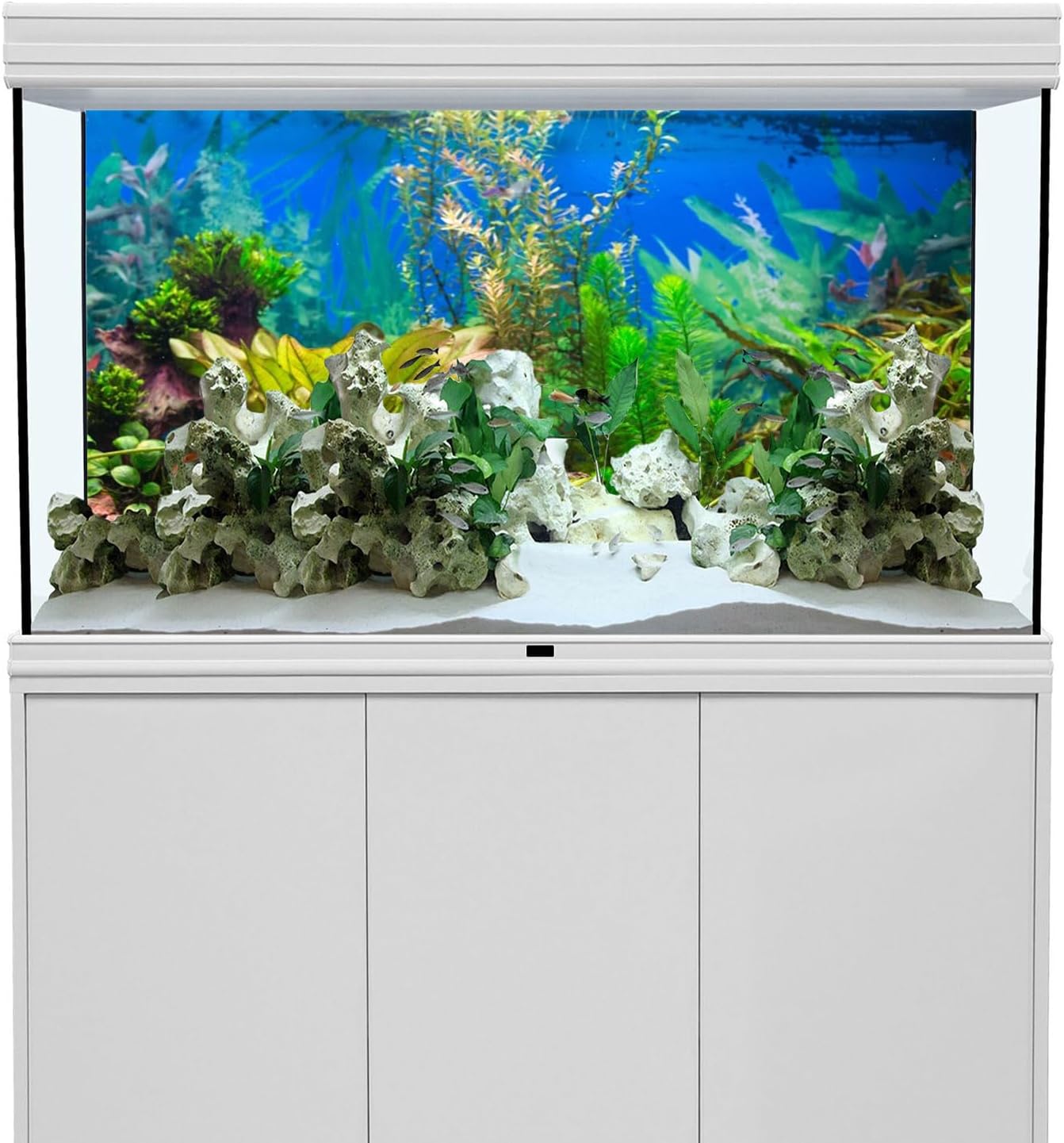 AWERT 48x24 inches Aquarium Background Aquatic Plant River Bed & Lake Fish Tank Background Vinyl