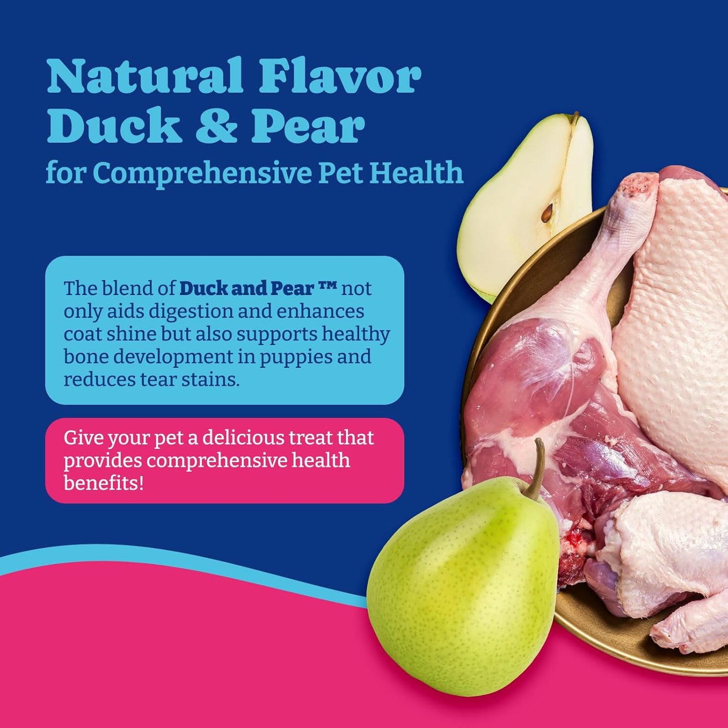 Fish Oil Chews for Dogs & Cats, Omega 3 Fish Oil for Dogs - Rich in Omega 3, 6, and 9 with Flaxseed Oil, EPA & DHA - 180 Soft Chews, Duck & Pear Flavor - Anti-Inflammation, Skin & Coat Health