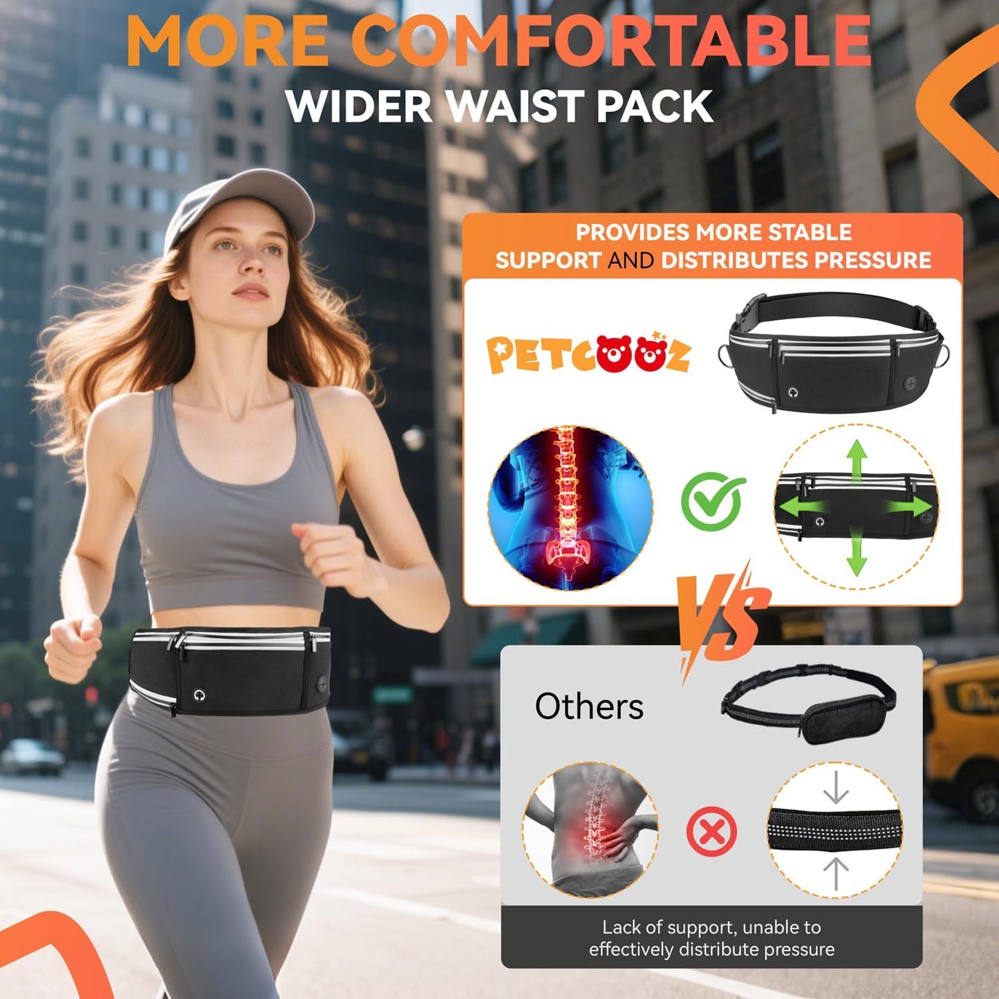 Hands Free Dog Leash with Waist Belt & Adjustable Multi-Function 9.8FT Long Dog Lead, Heavy Duty Waist Leash for Running, Walking, Jogging and Hiking